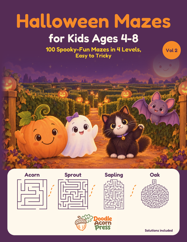 Front cover of Halloween Mazes for Kids Ages 4–8